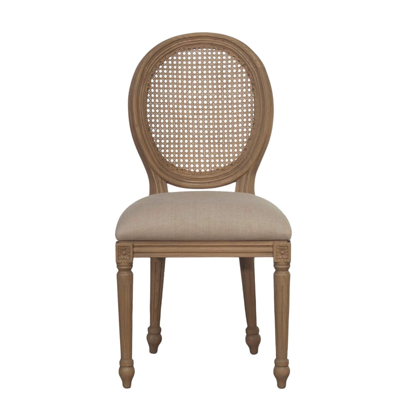 CHZZ 023 SOF 023RB REMOVABLE Louise dining chair L50xH101xD56Back in rattan FIRE FOAM Removable seat pad Smoke Oak S23 IMG 1252