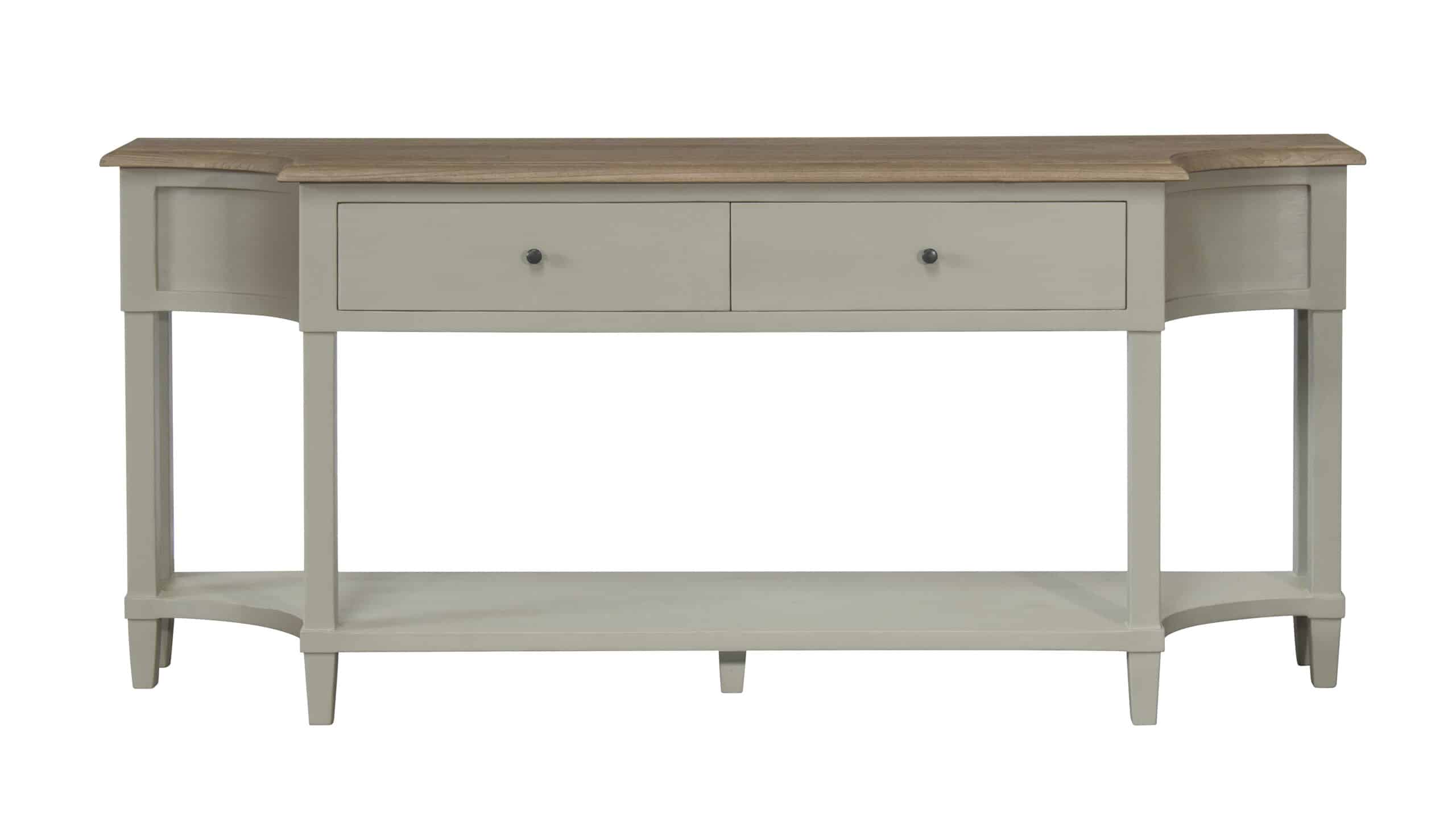 SOF121 HRB Betsy Console table 2 drawers 1 shelf L170xH75xD40 Hardwick White Top Smoked Oak 23 IMG 0538 scaled