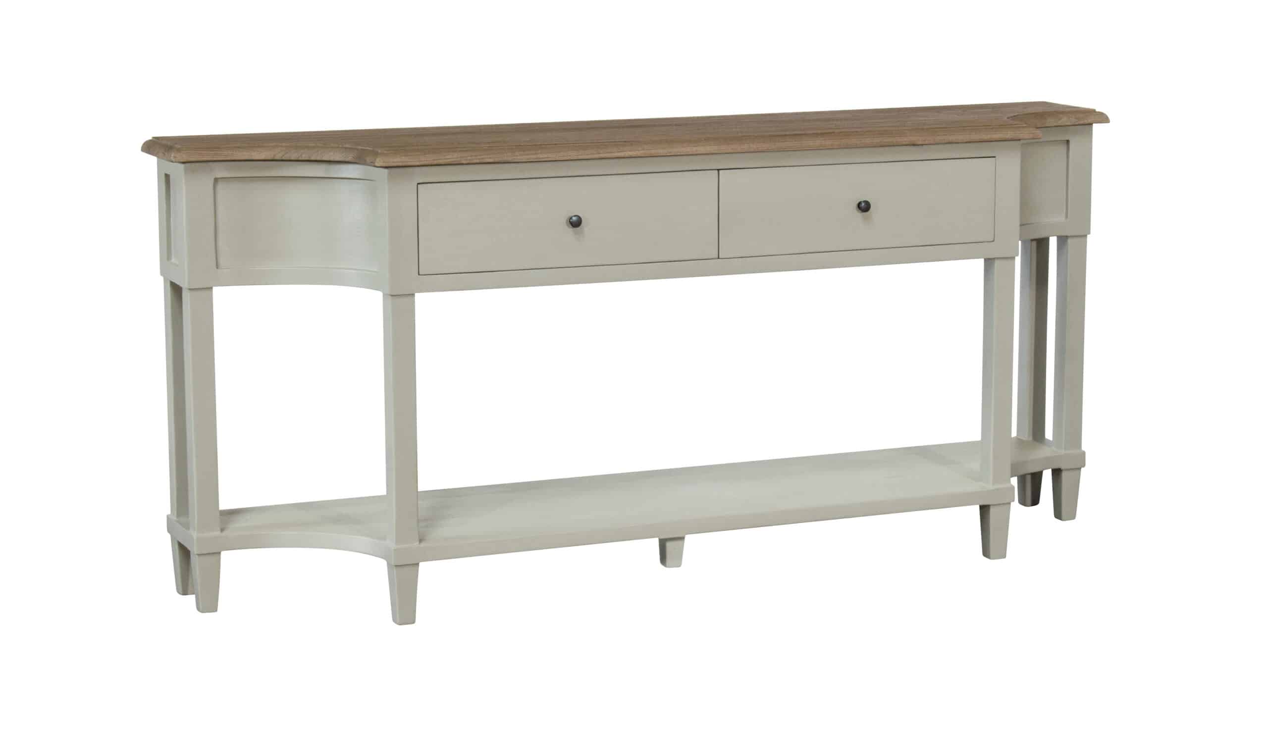 SOF121 HRB Betsy Console table 2 drawers 1 shelf L170xH75xD40 Hardwick White Top Smoked Oak 23 IMG 0542 scaled