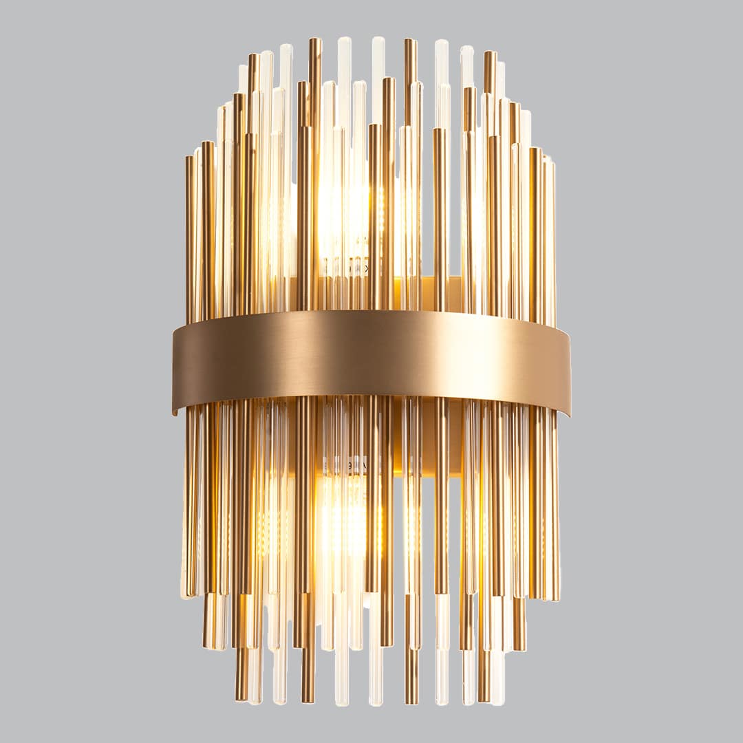 Orion Wall Lamp. Contemporary glass and brass wall light