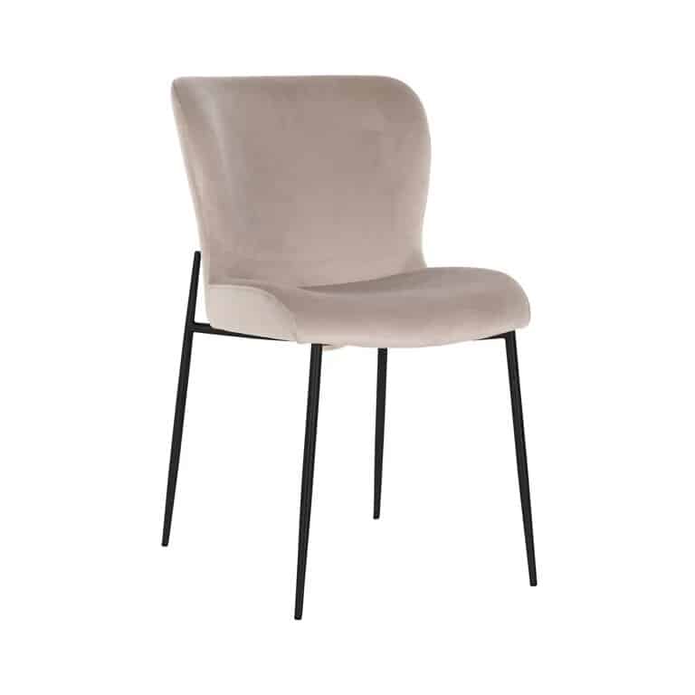 Dining chair Cream Velvet with black legs