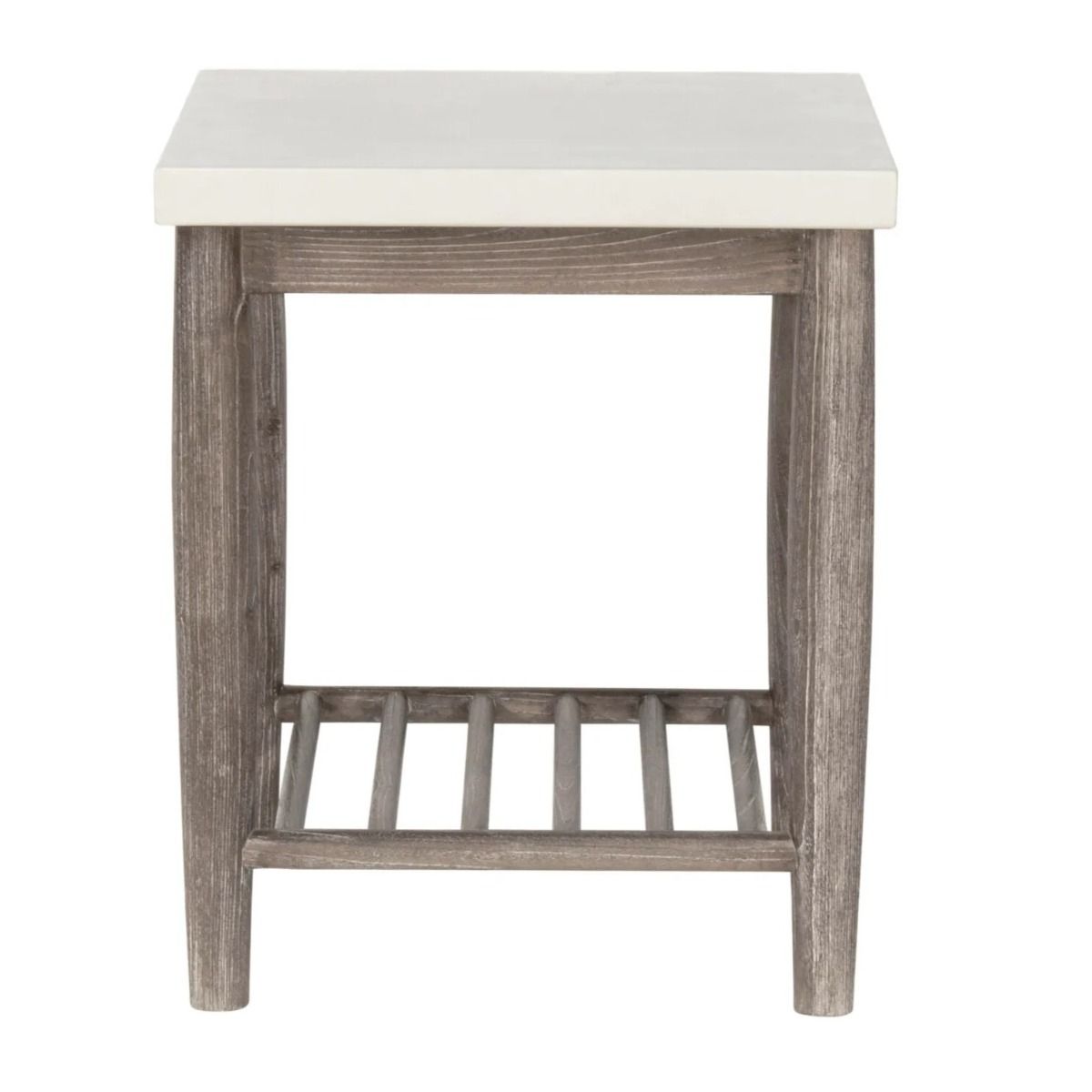 contemporary wood side table with shelf