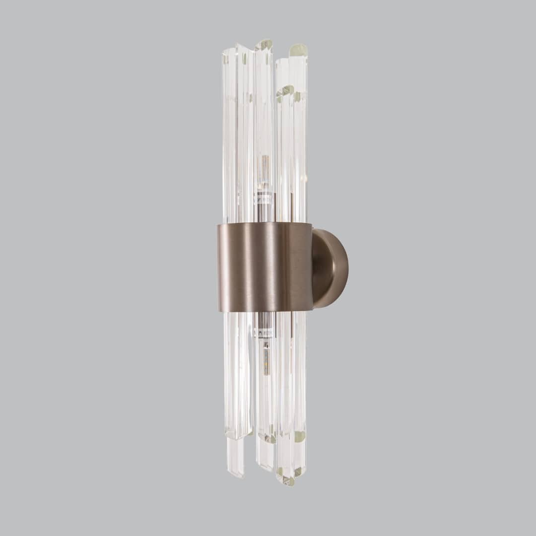 contemporary glass and bronze wall light