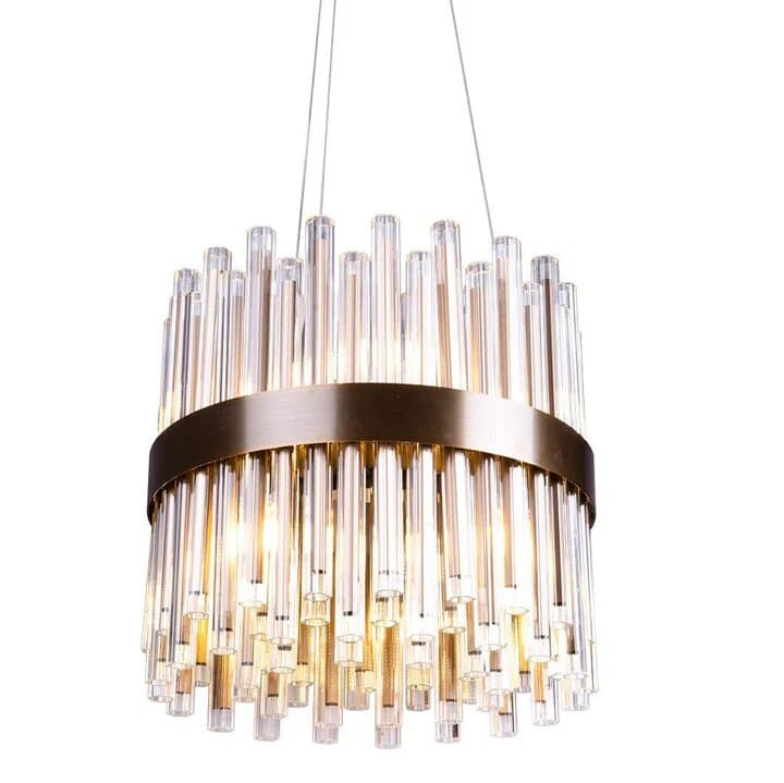 clear glass and brass chandelier