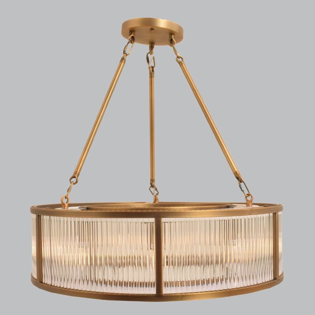 glass and antique brass large chandelier Ireland