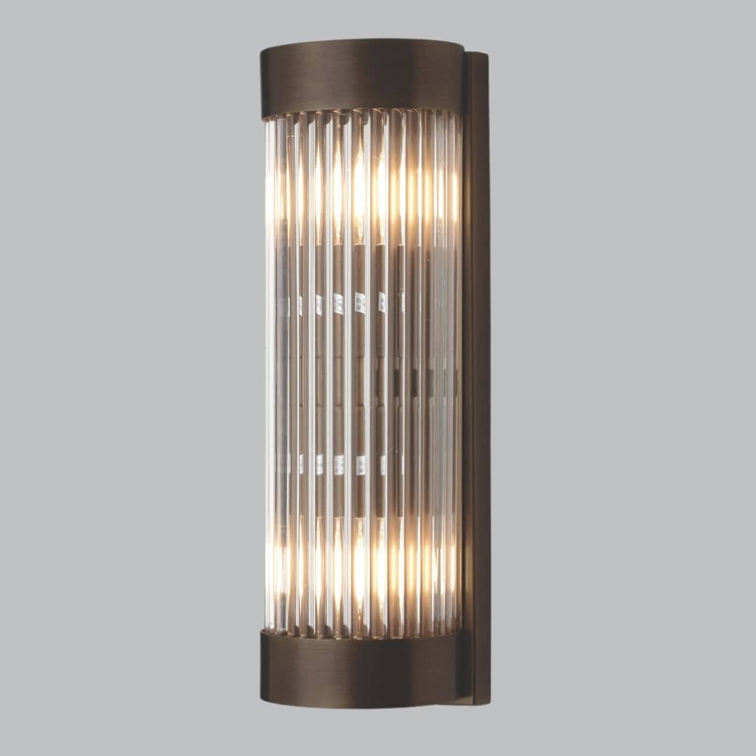 Dark Brass and Glass Wall Light Ireland
