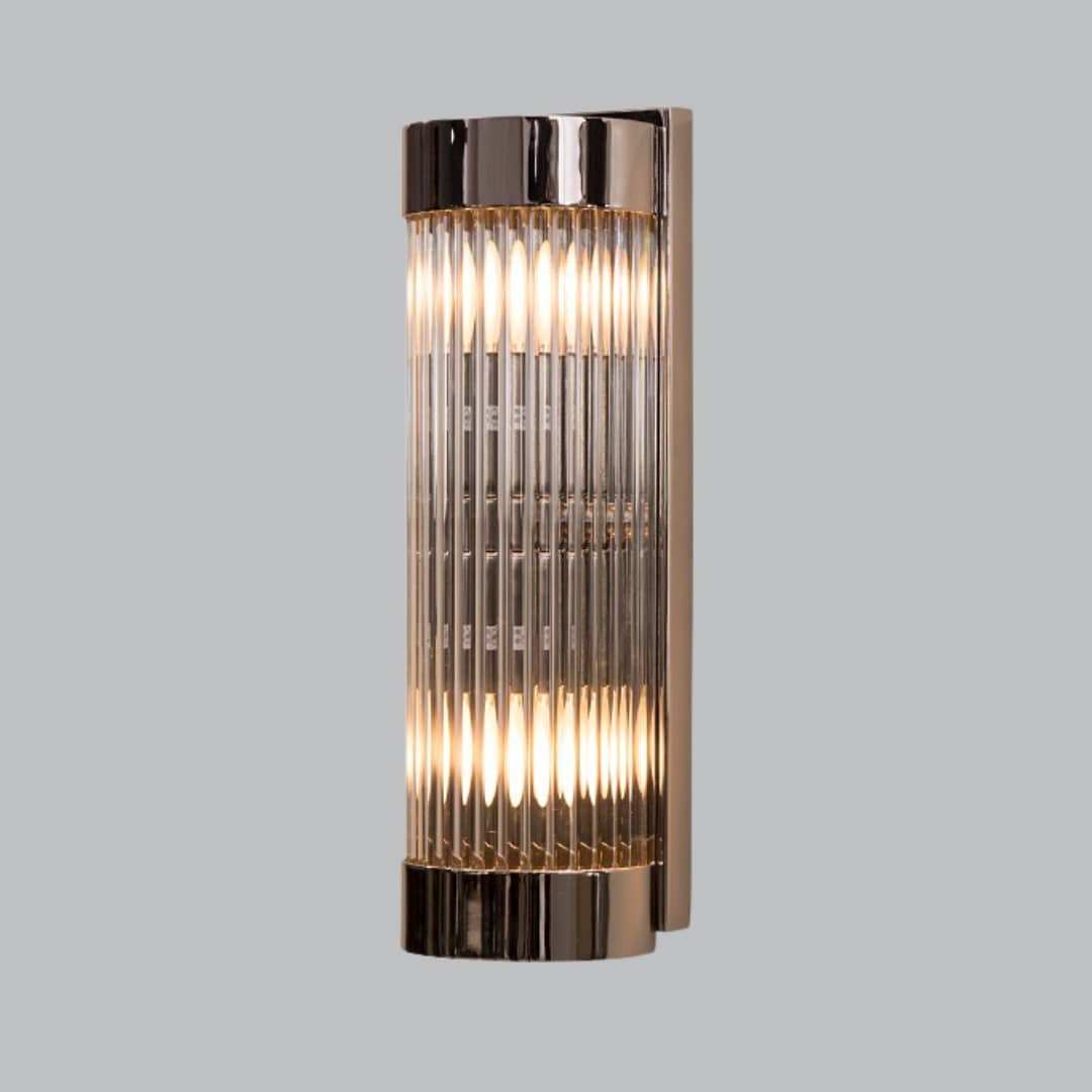 nickel and glass wall lamp