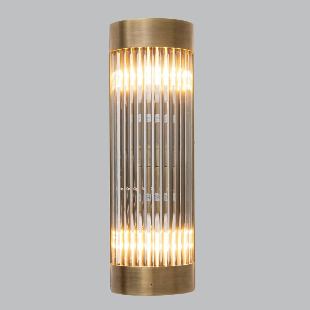 Wade Wall Lamp . Antique brass and glass