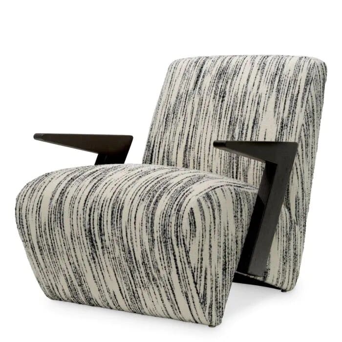 Armchair Versoa. Black and White fabric. Contemporary design