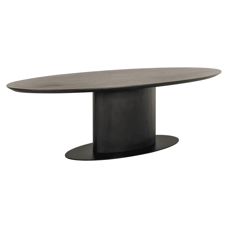 Large Dark Brown Oval Dining Table