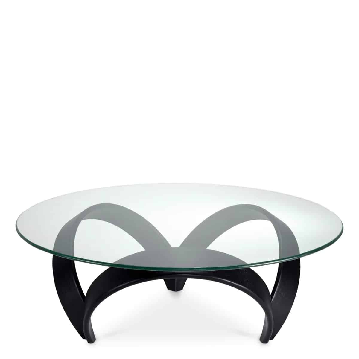 Large Glass and Black contemporary coffee table
