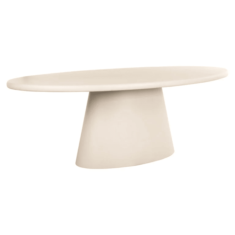 contemporary oval beige dining table