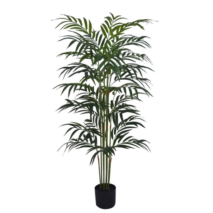 faux bamboo tree in black pot