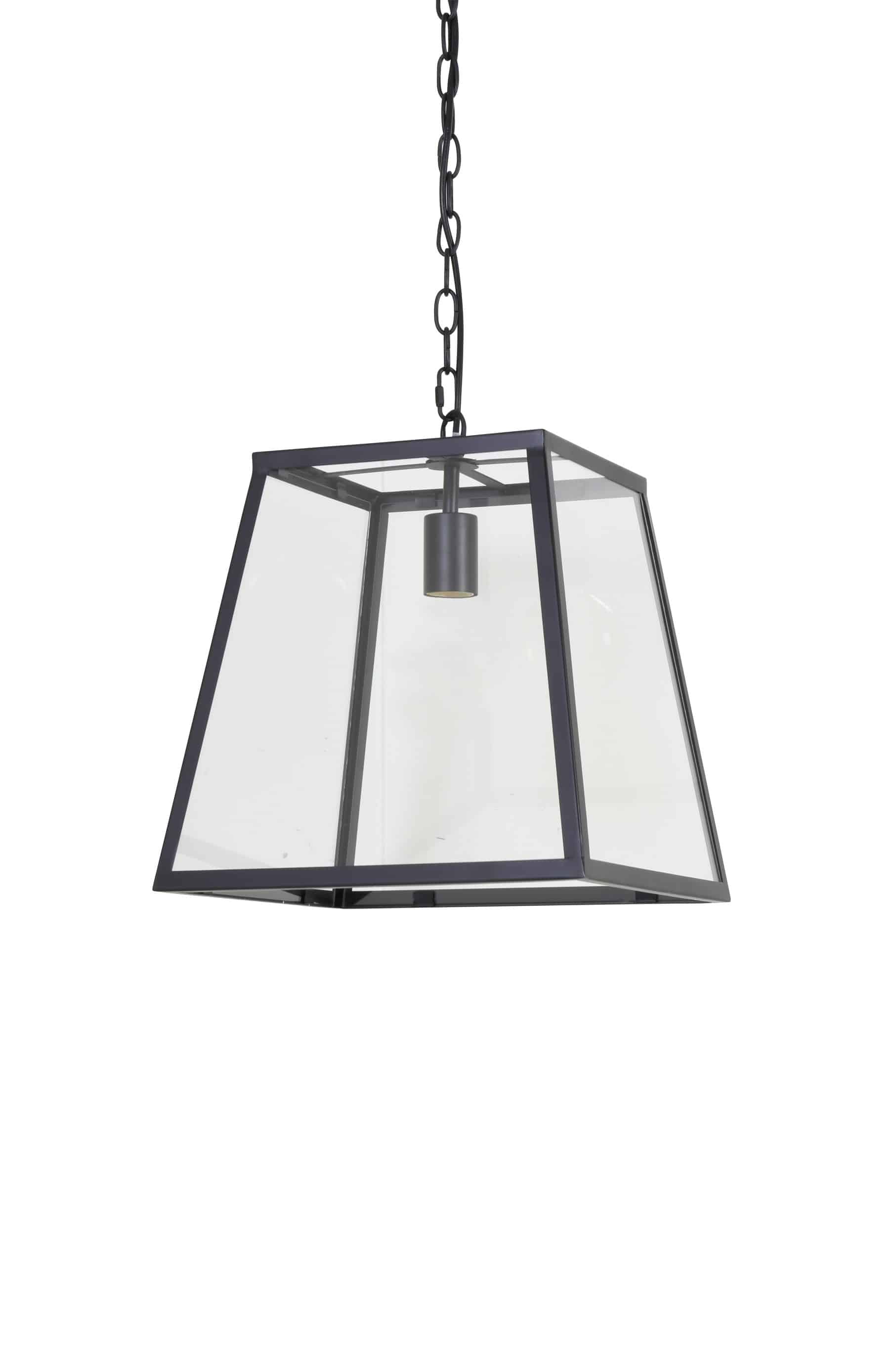 black and glass pendant light