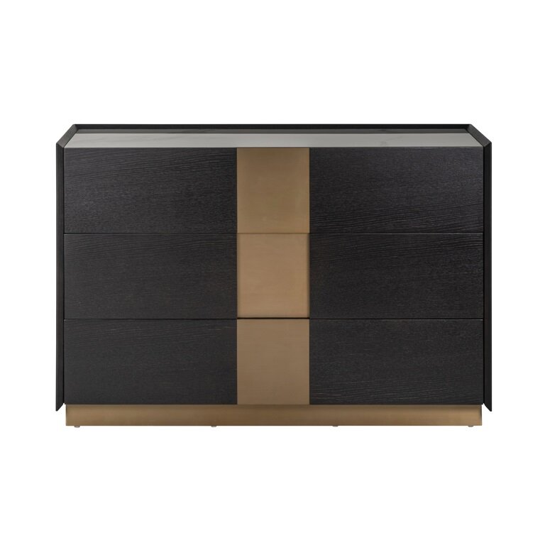contemporary black and gold sideboard