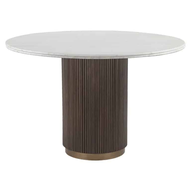 round white marble dining table with pedestal leg