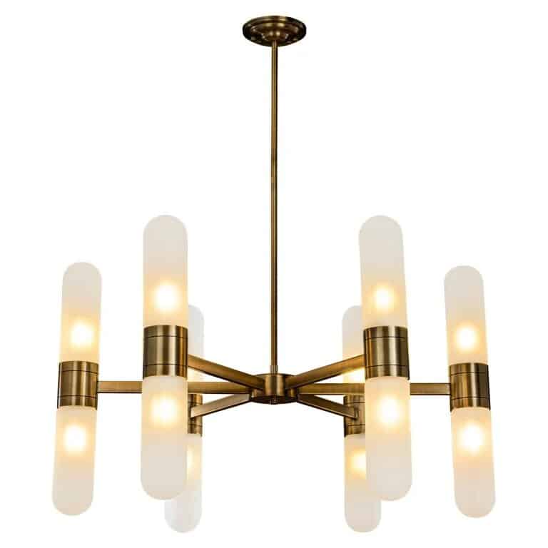 glass and gold chandelier