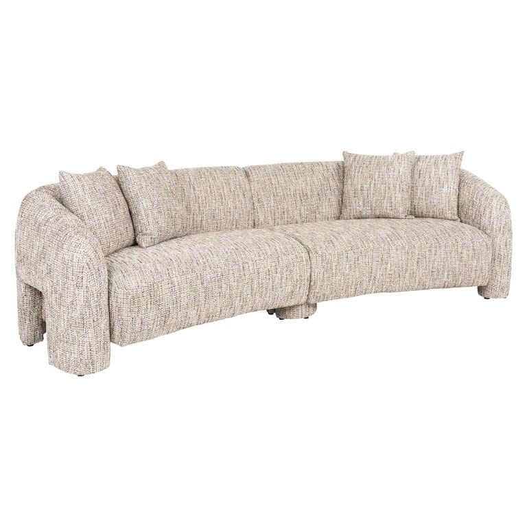 contemporary curved couch Multi toned fabric
