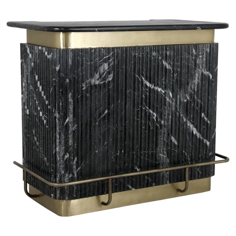 Black marble top home bar