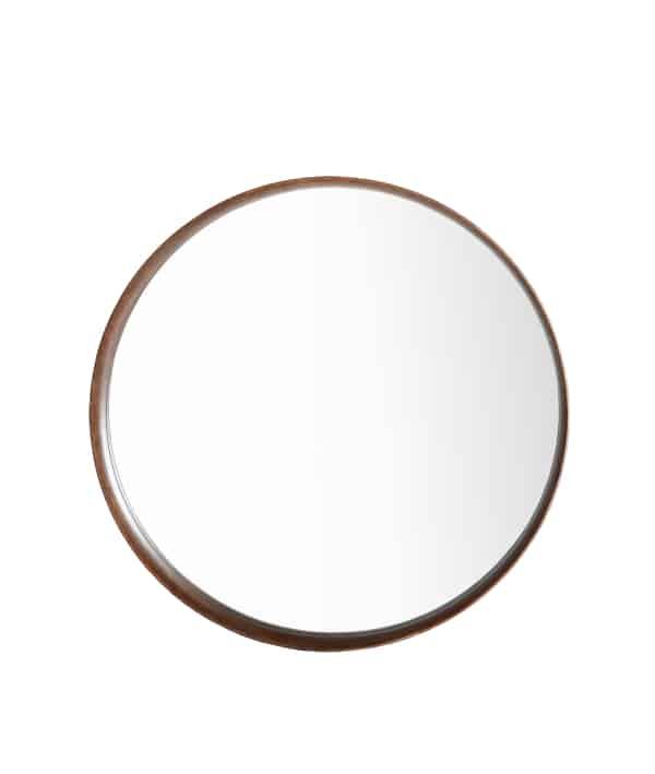 Lazura Round Wall Mirror Brown wood frame
