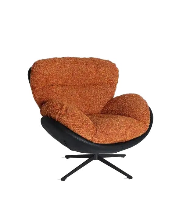Madja Rotative Armchair. Contemporary orange swivel chair