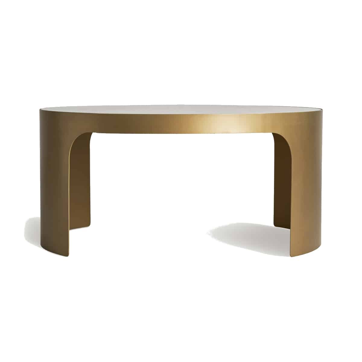 Round marble coffee table with gold legs