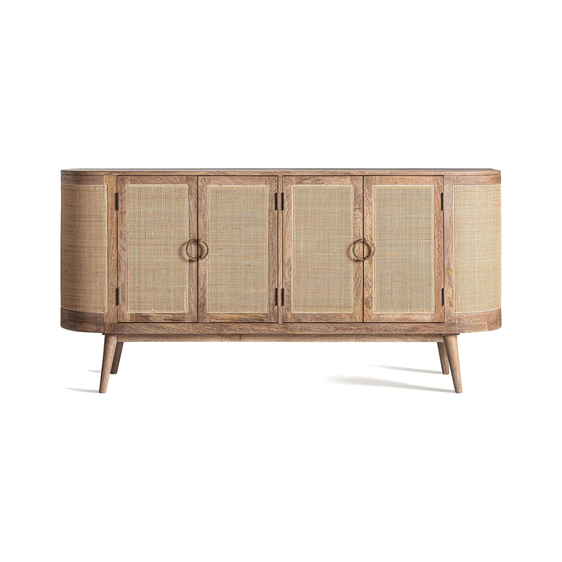 Hayley 4 door sideboard. Mango wood and rattan doors