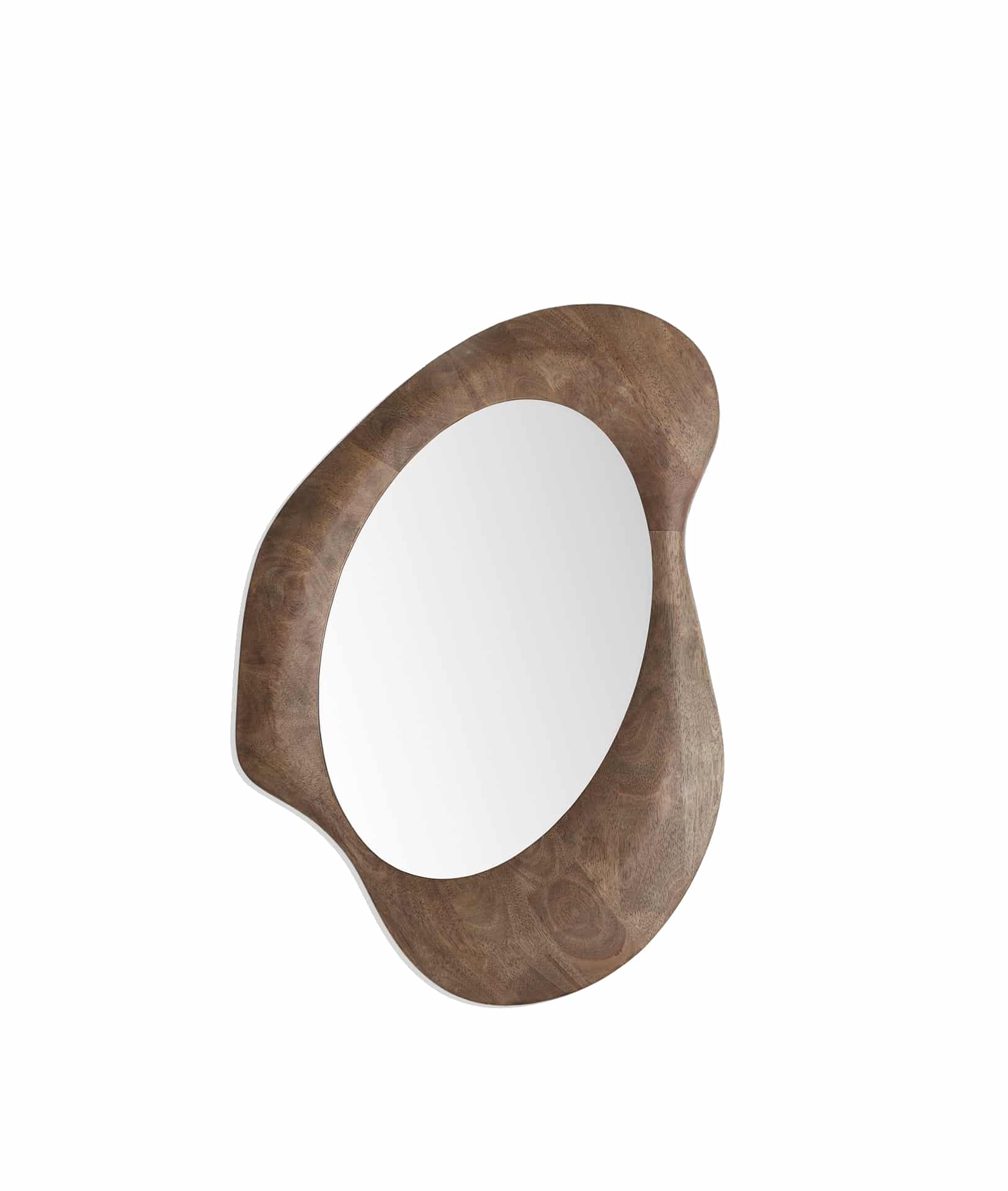 Lucia Wall Mirror. Contemporary style. Brown rubberwood