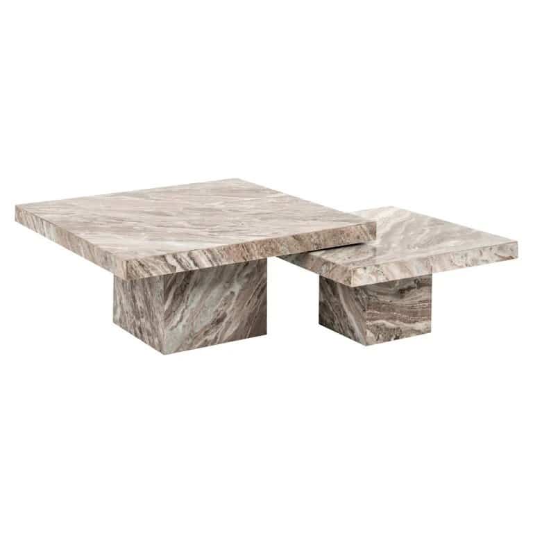 Rivello Marble nest of square coffee tables set of 2