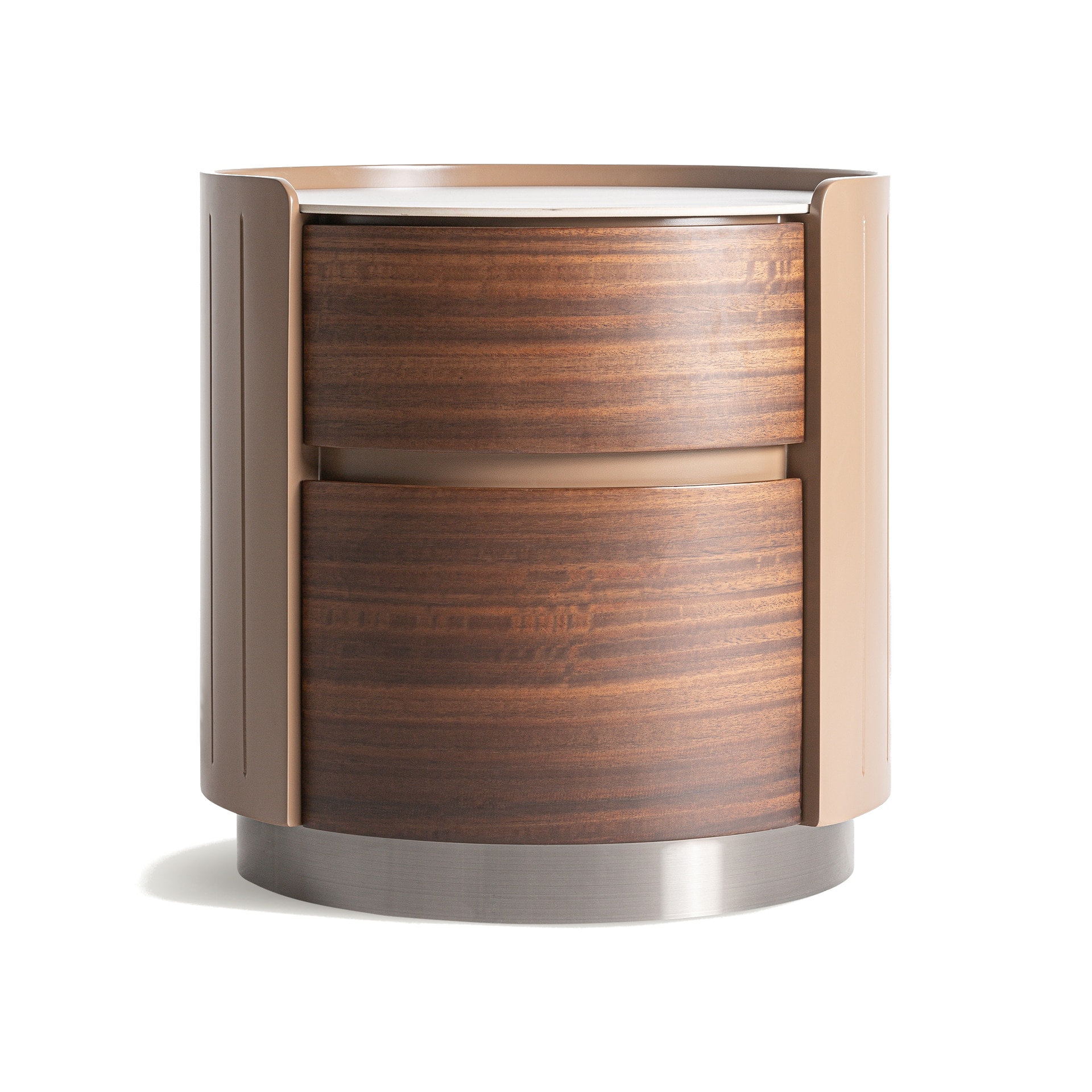 contemporary round bedside table