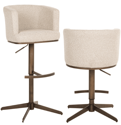 Carmen Adjustable Swivel Counter Stool - biscotti fabric