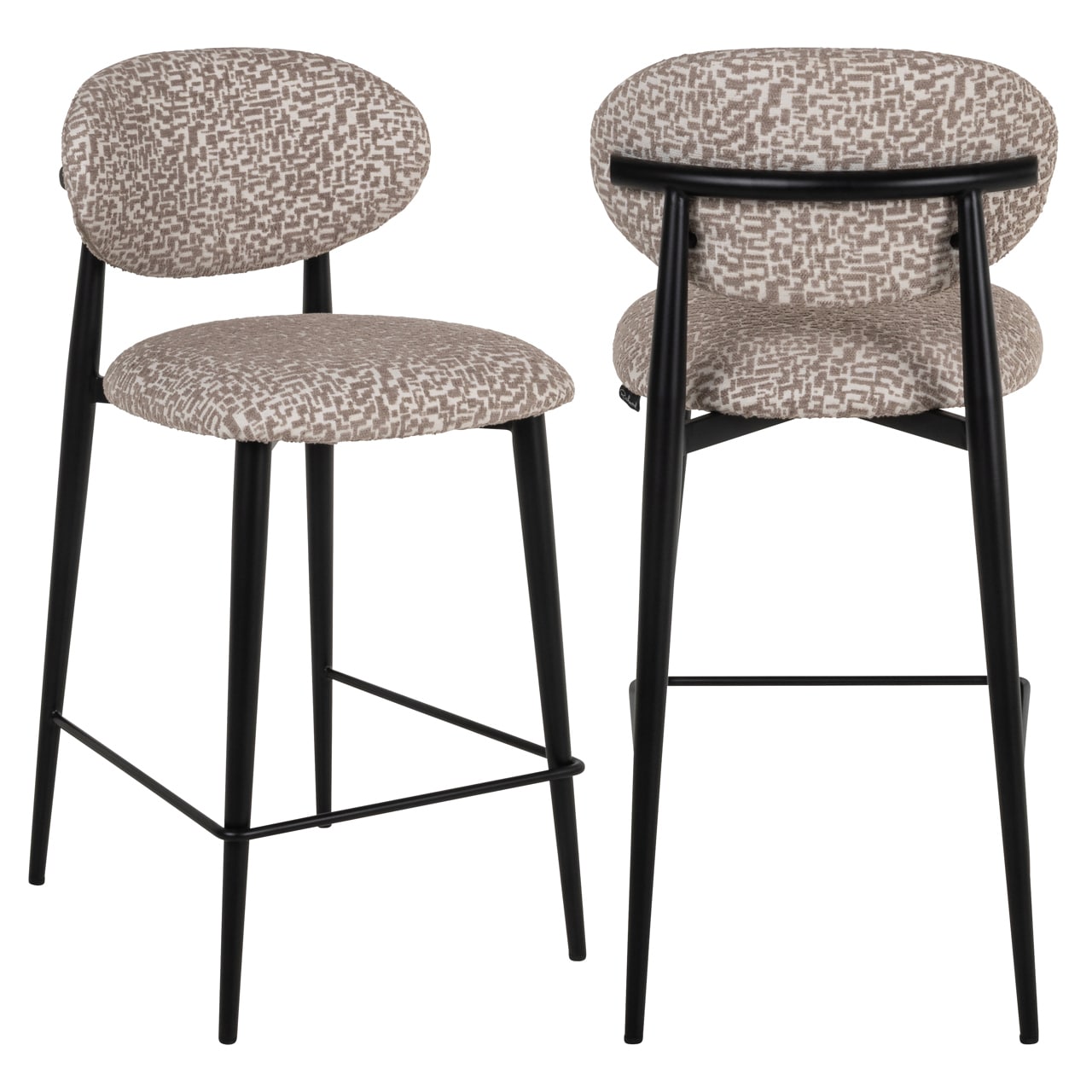 Devon Counter Stool Natural Geo Fabric