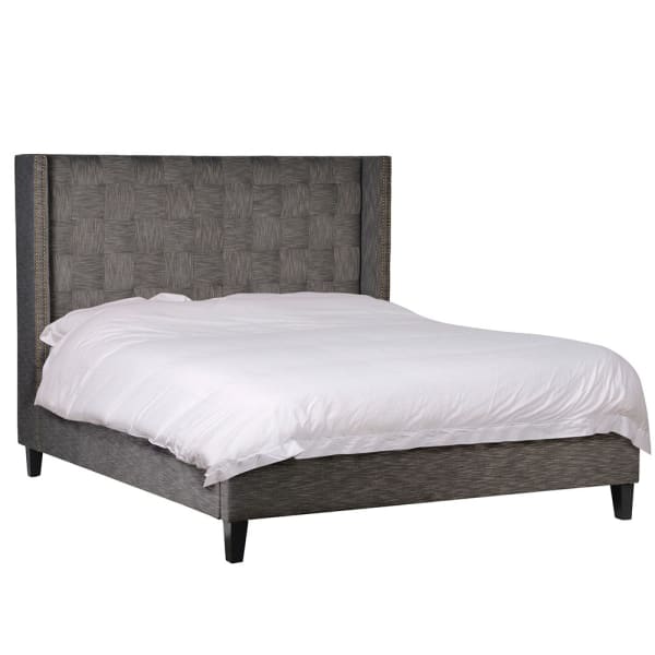 Add luxury to your bedroom with the London Grey 6ft Super King Woven Bed. Stylish headboard, stud detailing, and ultimate comfort.