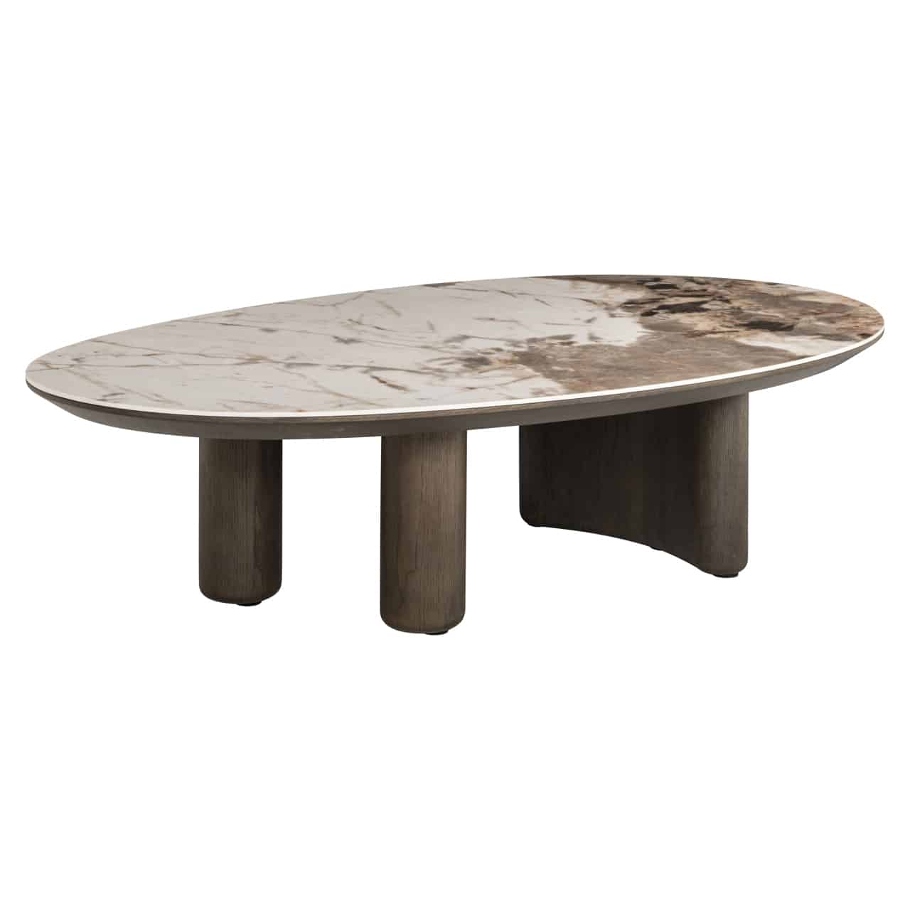 Montauk Coffee Table with marble-effect top and smooth edges. Durable, stylish design for living rooms.