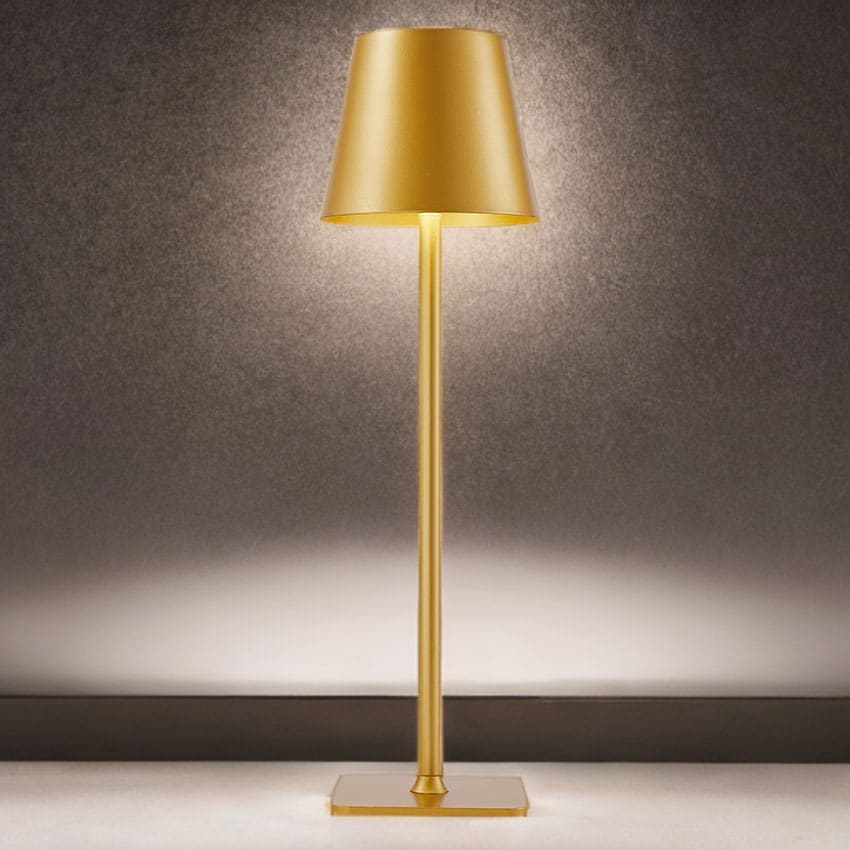 rechargeable brushed gold table lamp