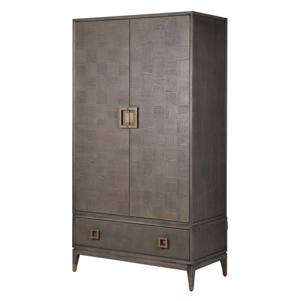 Antonio Double Wardrobe – contemporary design with hanging space and a bottom drawer. Stylish, practical storage for modern bedrooms