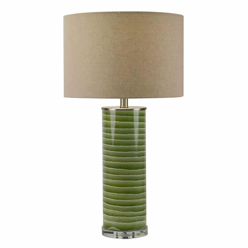 Emerald Green Lamp with an oatmeal shade