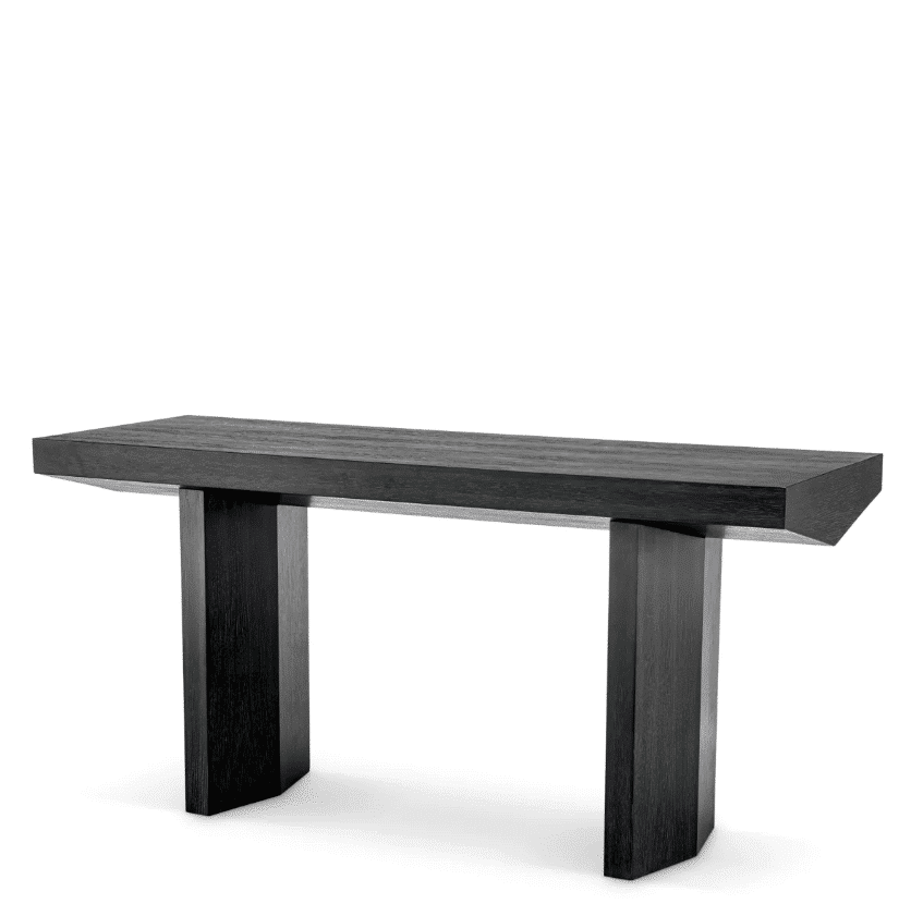 Discover the Tiburon Console Table in charcoal grey oak veneer, with sleek modern lines and refined craftsmanship for luxury interiors.