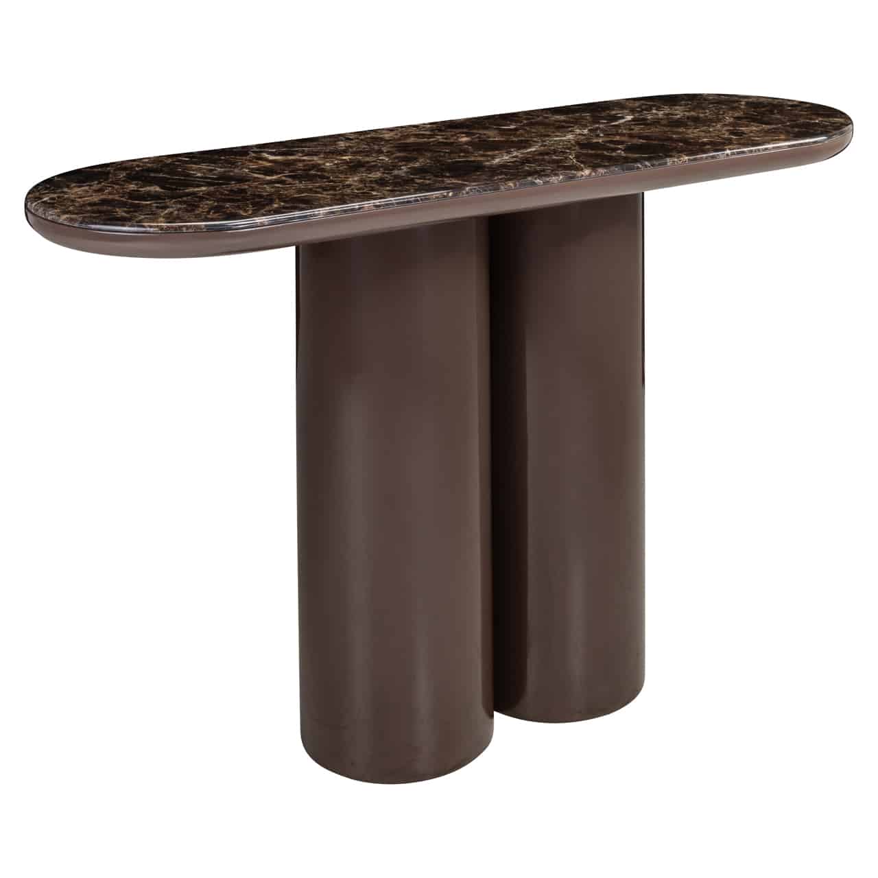 Arden Console Table in chocolate brown – sleek, stylish, and versatile. Part of the Arden Collection with matching furniture pieces.