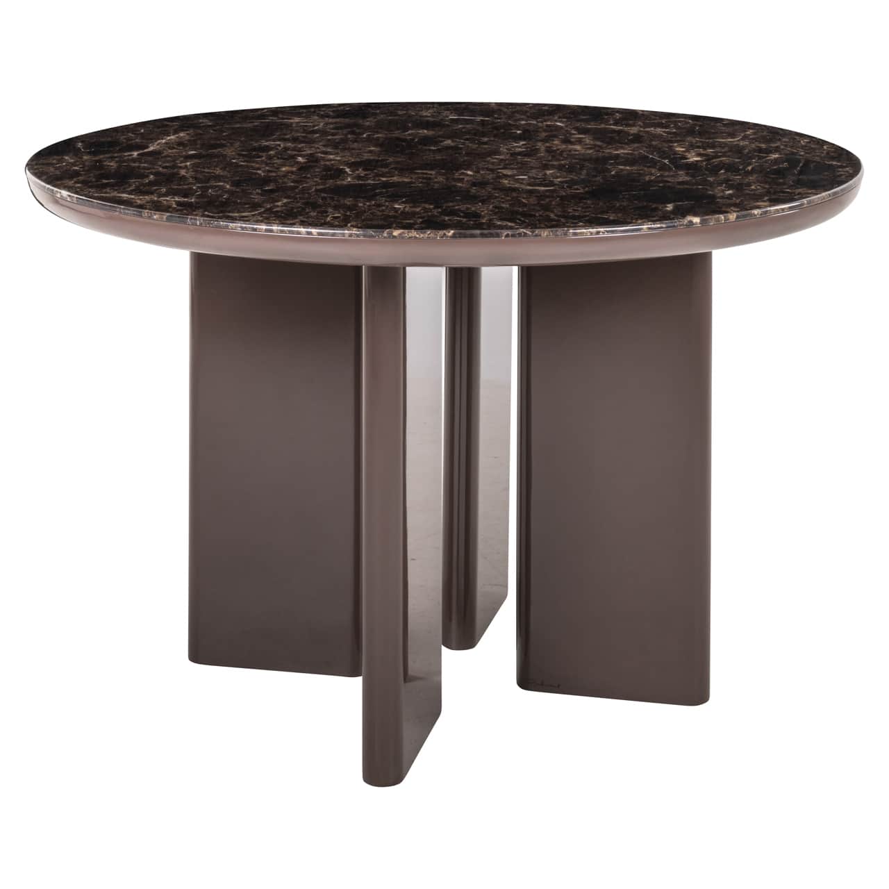 Arden Round Dining Table in chocolate brown – compact, stylish, and durable. Part of the Arden Collection with matching furniture pieces
