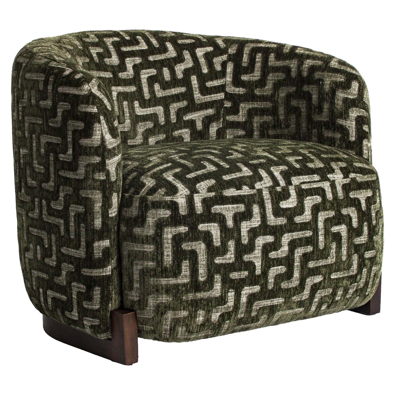 Hestara Lounge Chair Moss Labryinth Fabric