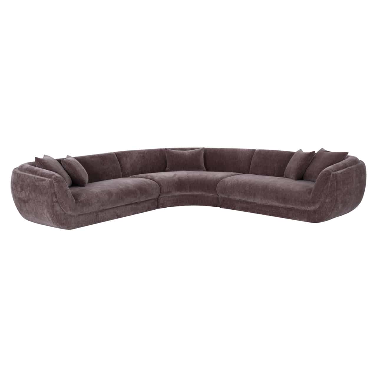Galleria Curved Sofa (Dark Brown)