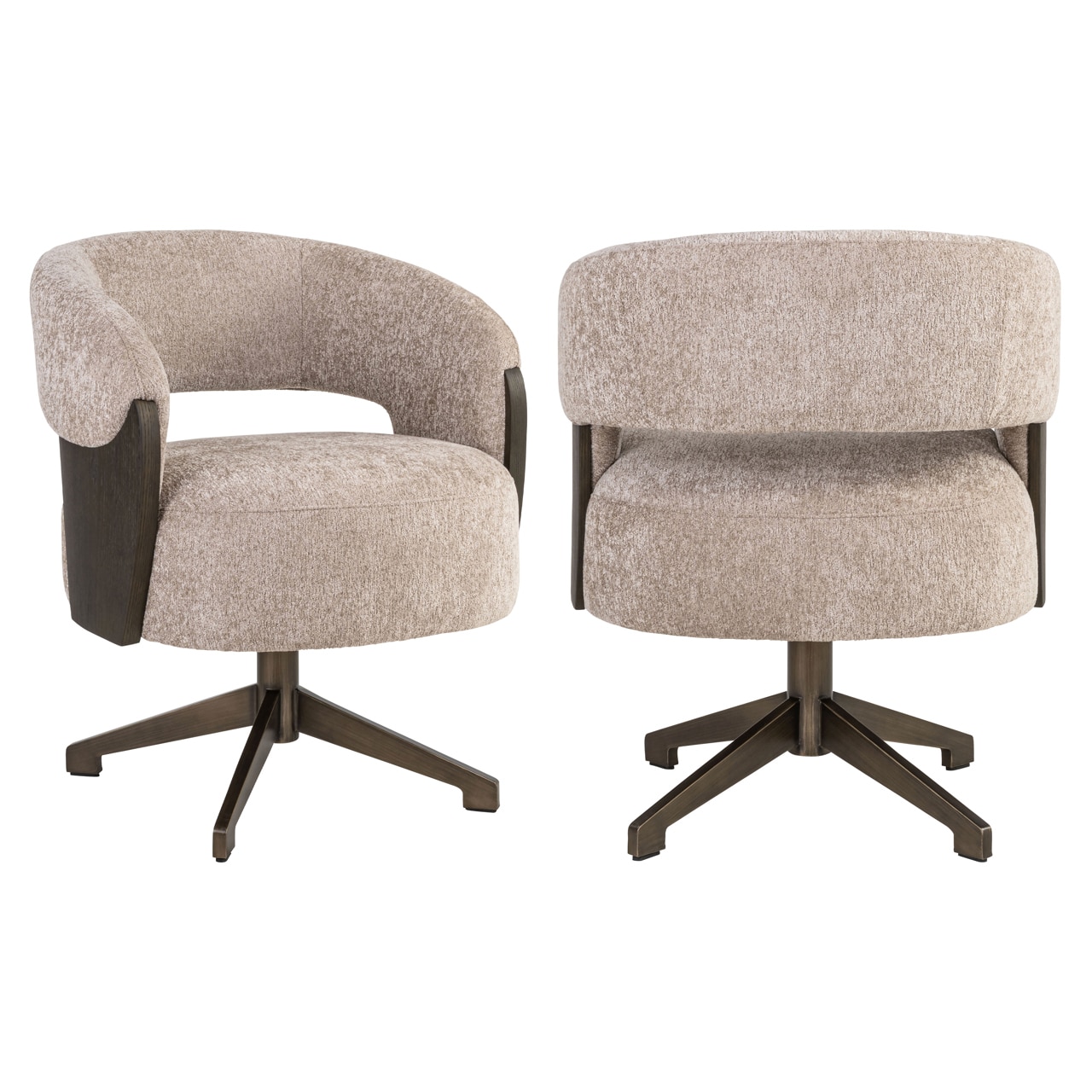 Palazzo Swivel Dining Chair Sand & Oak