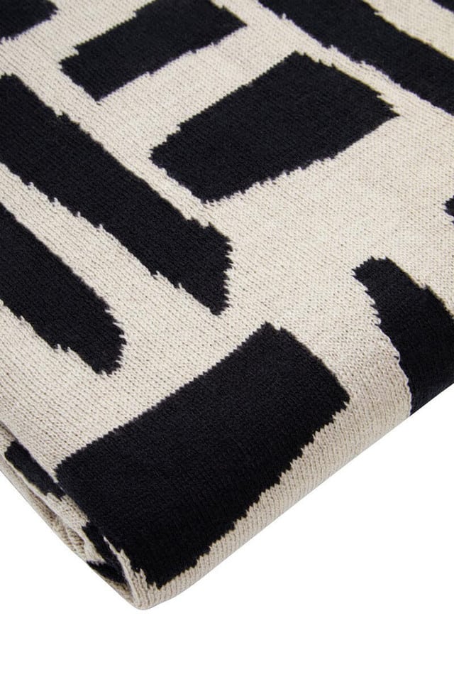 Carraig Natural and Black Throw Kerry