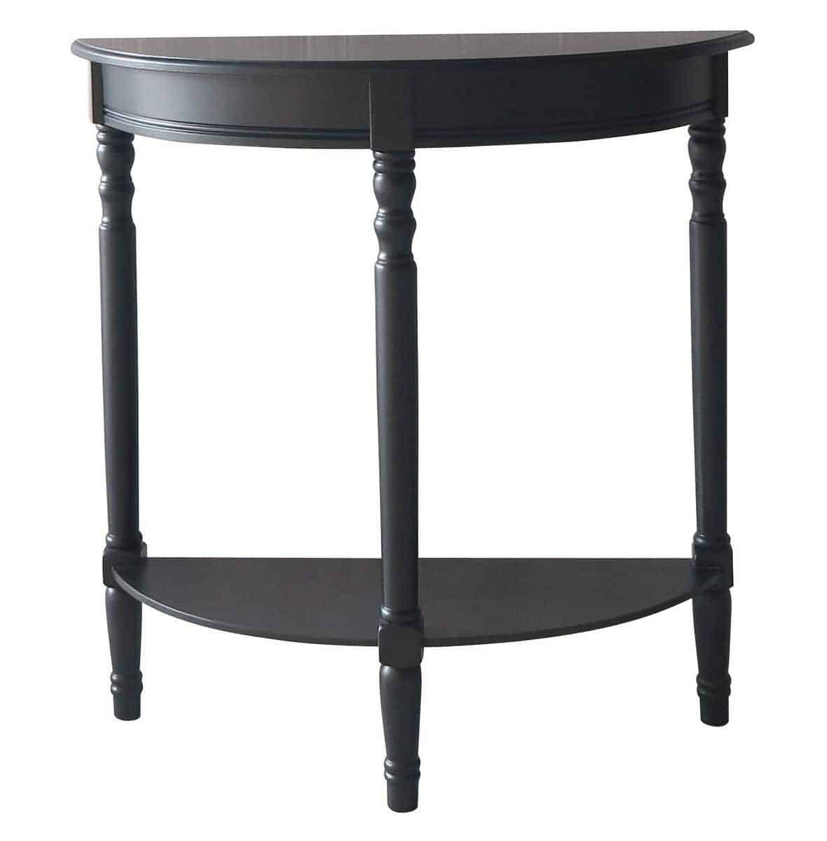 black half moon console table