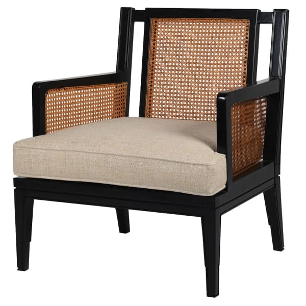 Kingsley Black & Rattan Armchair