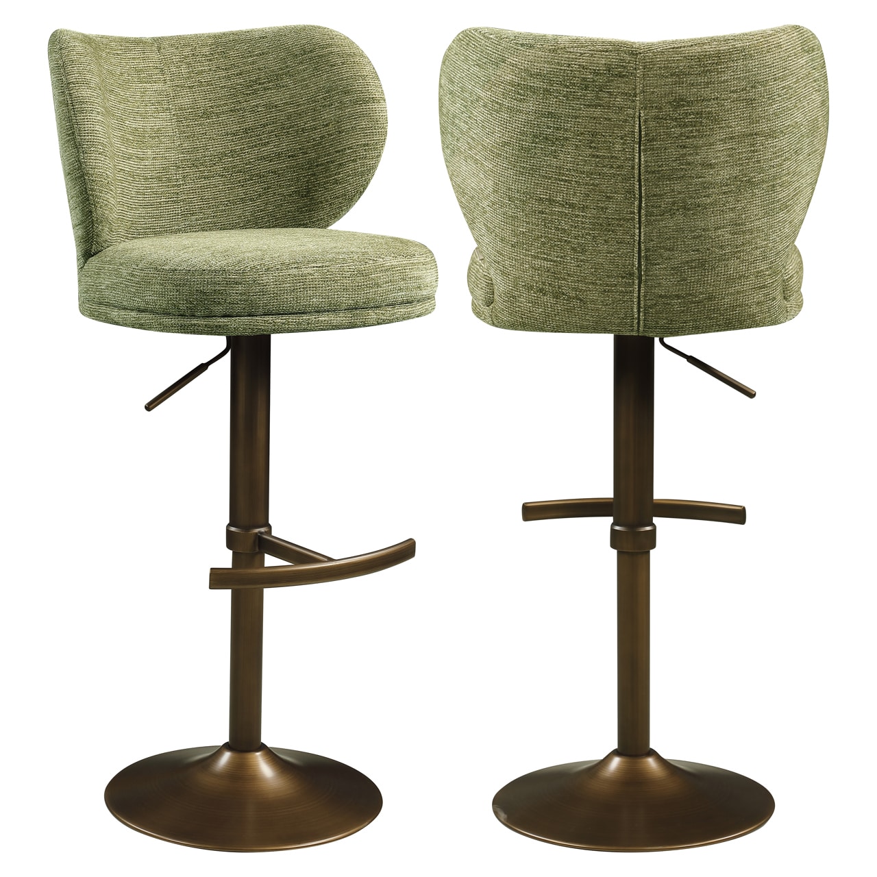 Aster Swivel Bar Stool Pistache Softweave