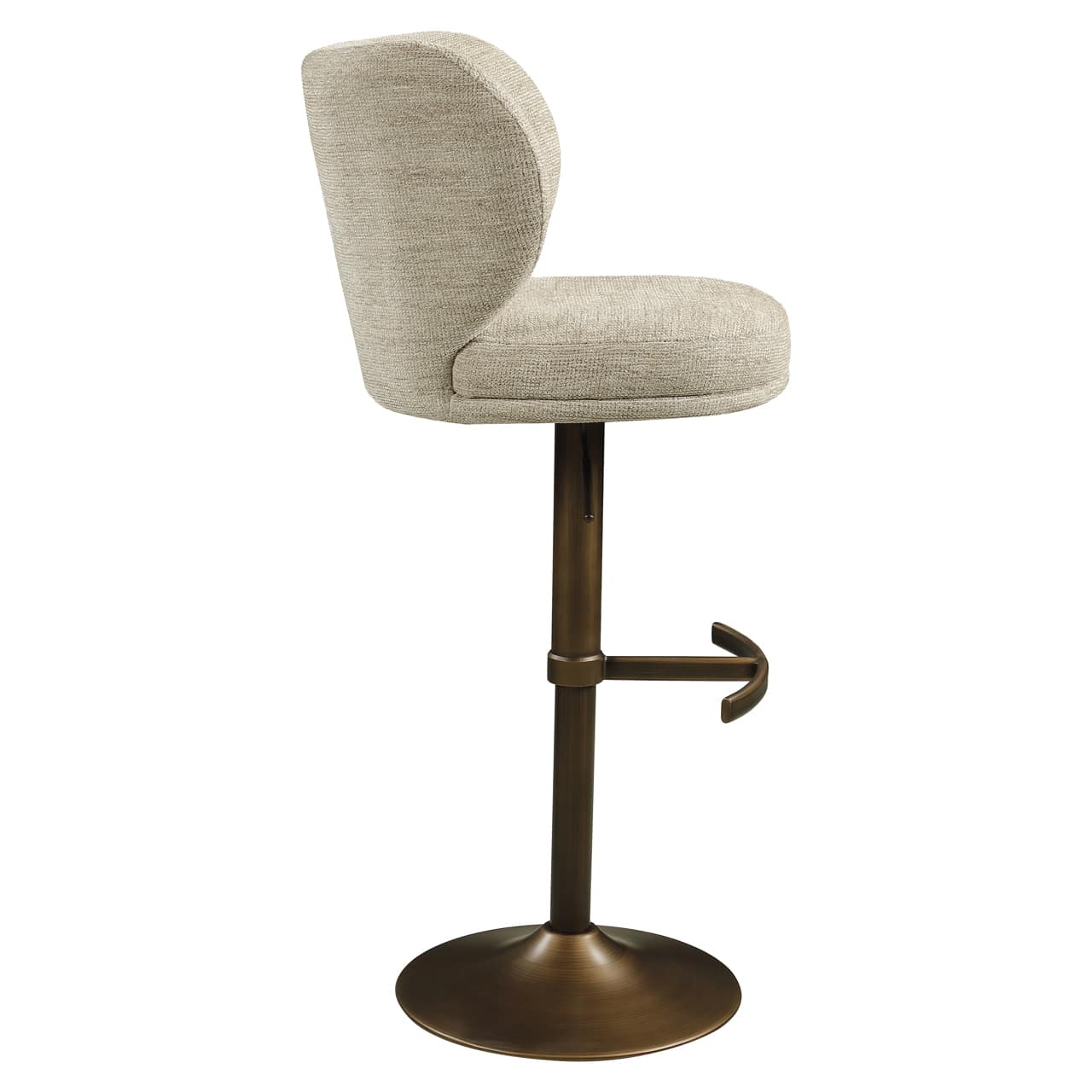 Aster Swivel Bar Stool natural side profile