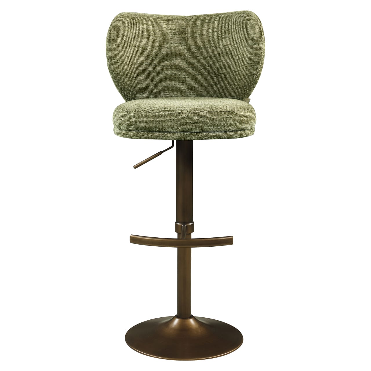 Aster Swivel Bar Stool pistache softweave fabric