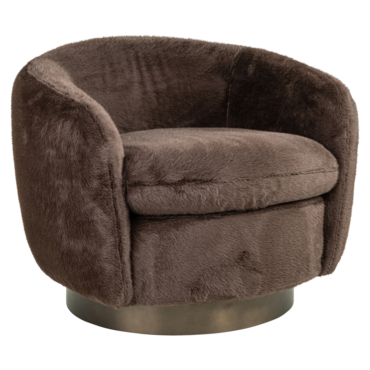Brown Swivel Occasional Chair